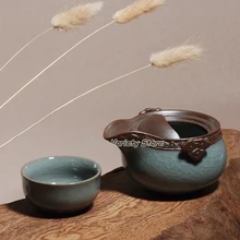 Хорошее качество Ge kiln Drinkware китайские винтажные чайные наборы портативный дорожный чайный набор, quik-чашка, чайник, Gaiwan. Чайный набор кунг-фу