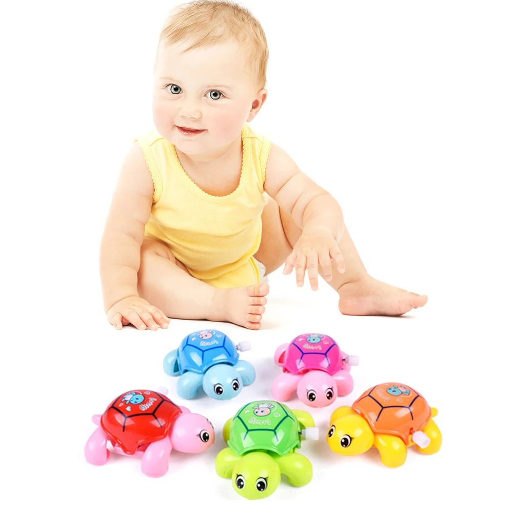 Cute Clockwork Tortoise Cartoon Animal Turtles Baby Toys Infant Crawling Wind Up Toy Educational Kids Classic Toy Random Color