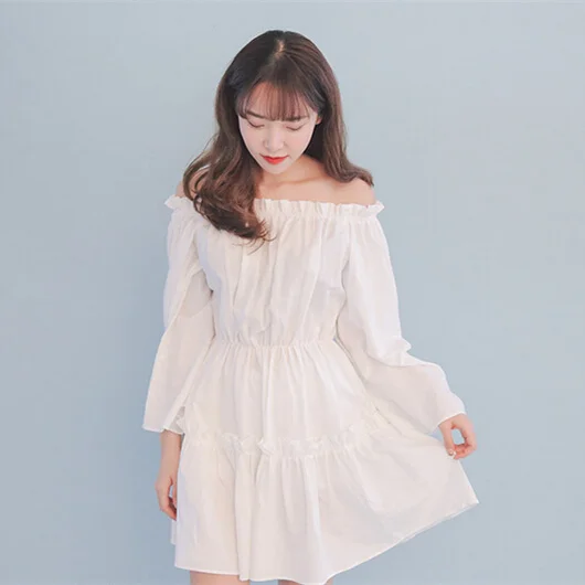 dress 2017 korean japanese style shoulder mini dress retro casual dress 2017 korean japanese style shoulder mini dress retro casual