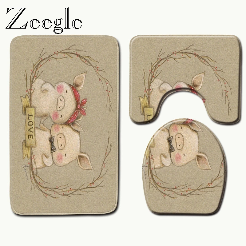 Zeegle 3D Печатный коврик для ванной для ванная душевая крышка для унитаза коврики для ванной комнаты микрофибра Быстросохнущий коврик