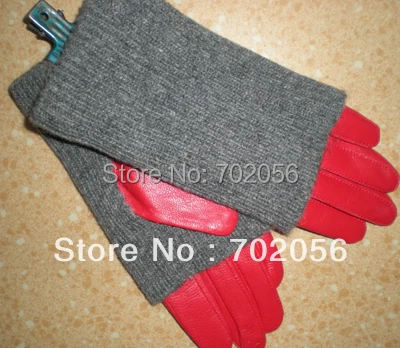 Великолепные зимние женские длинные перчатки из натуральной кожи, шерстяные перчатки, подарок 10 пар/лот#3337