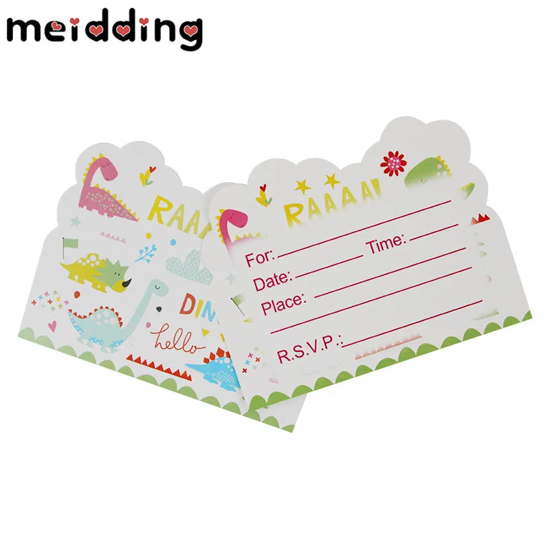 

MEIDDING 6pcs Dinosaur Invitation Card for Kids Dinosaur Theme Party Baby Shower Birthday Party Decoration Favor Supplies