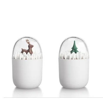 

Creative Egg-shaped Swab With Lid Toothpick Box Case with Plant Desktop Home Decor Cactus Cute Cotton Swabs Storage Box Holder