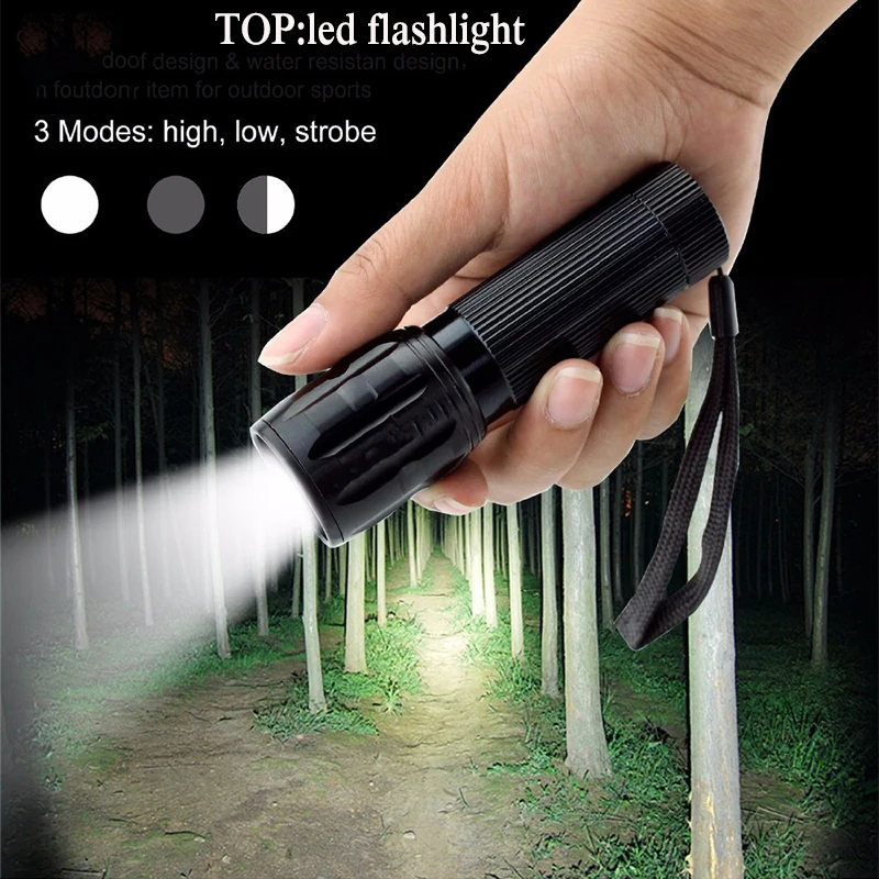 HGhomeart led flashlight torch Lantern flashlight High Power Torch 2000 lumens 3 x AAA Batteries Zoomable LED Flashlight