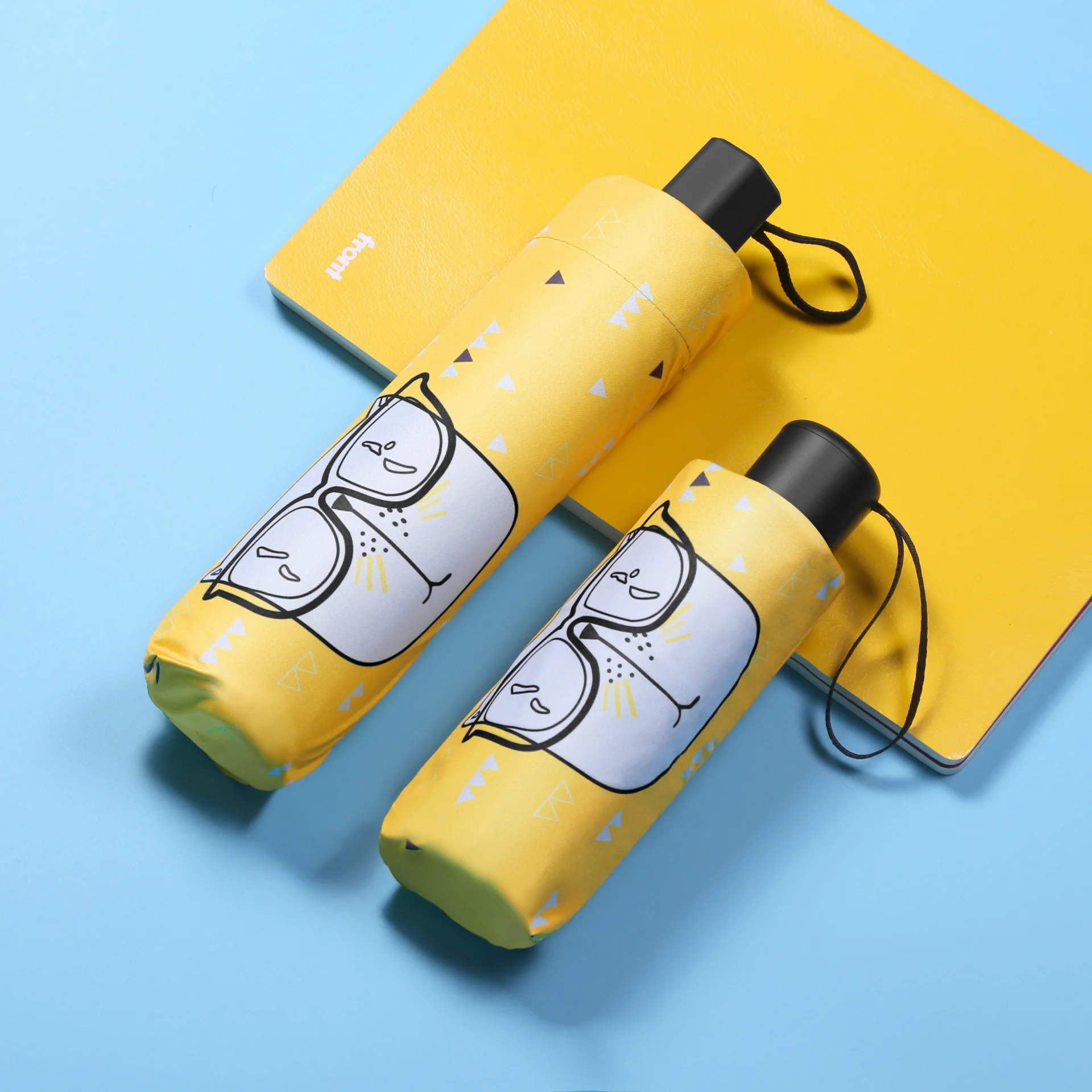 

Hand-painted cat head sun umbrella dual-use clear umbrella female super light small sun protection UV folding umbrellas