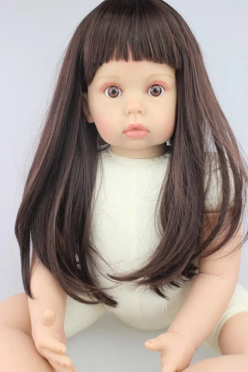 Large size 75CM silicone reborn doll kits long hair girl doll toys