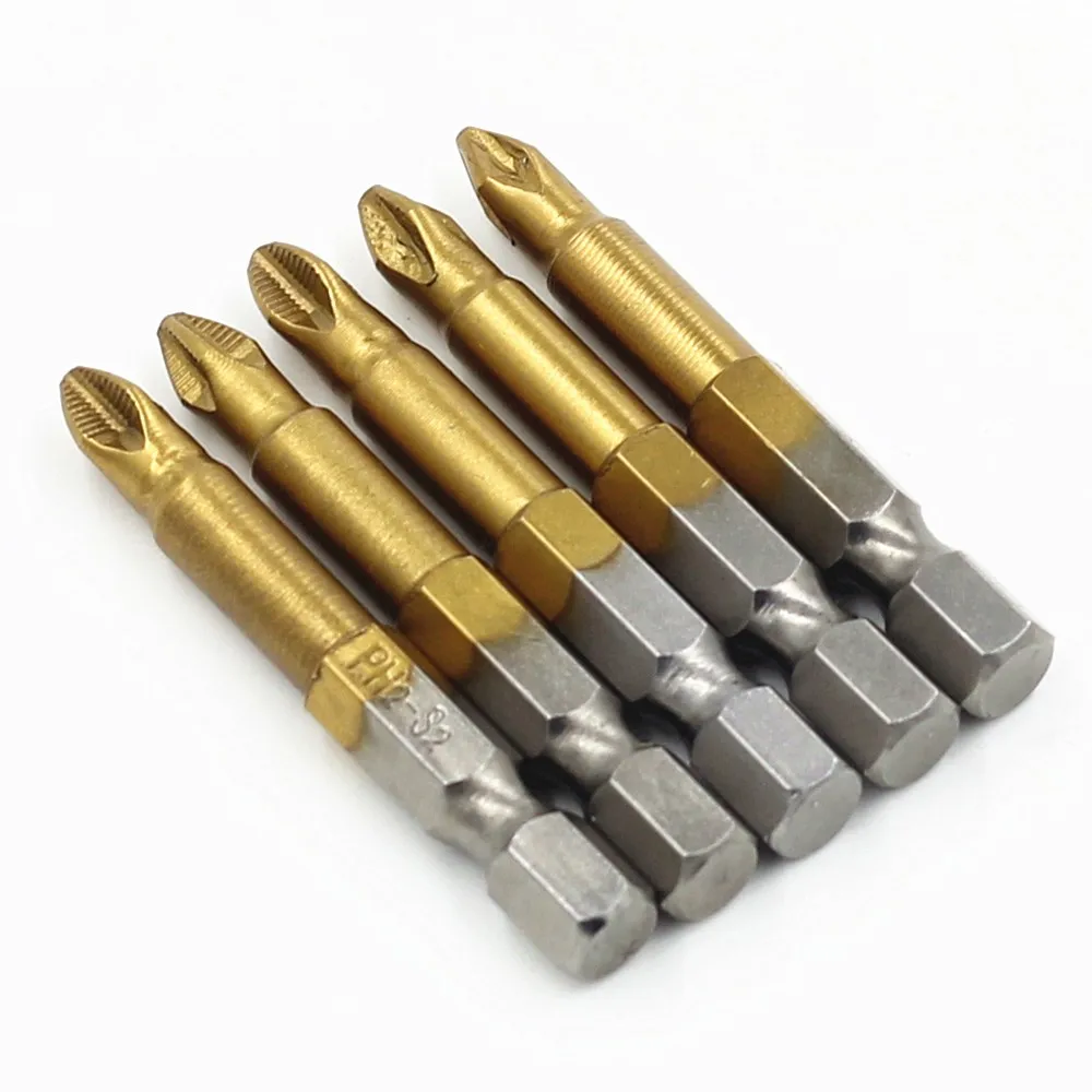 High Quality 5pcs Bits Set S2 Steel Screwdriver bit Head Set Titanium coated Torx Hex Tri Wing