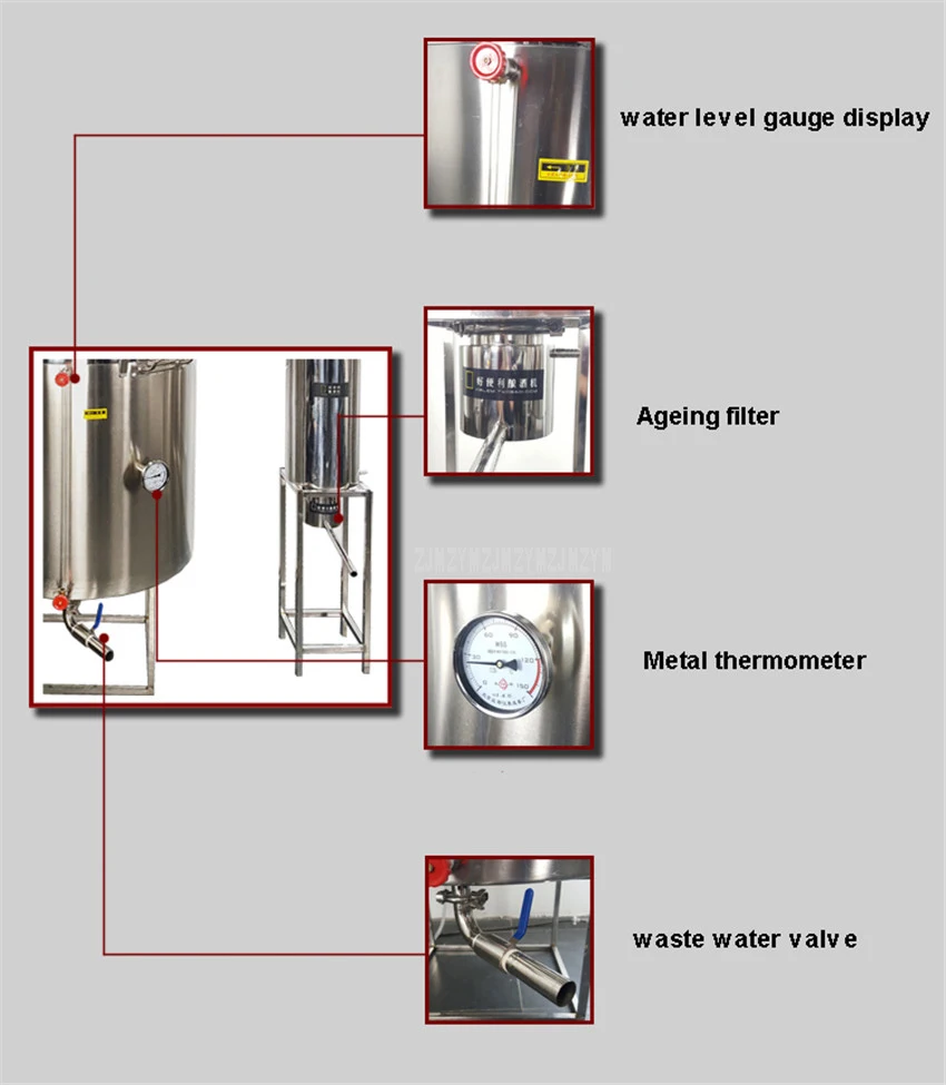 400L двойной охладитель большое вино оборудование для пивоварения с парогенератором ликер дистилляции коммерческий винодельческая машина