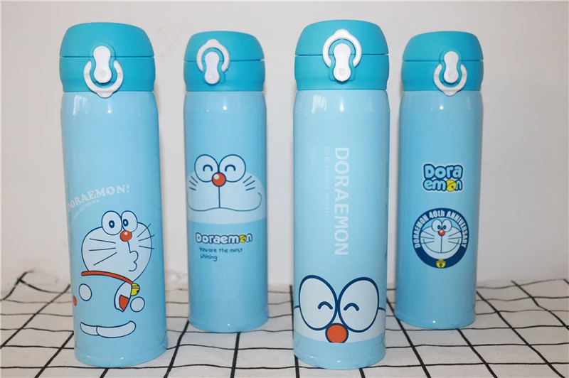 500 мл прекрасный мультфильм Doraemon Mood Expression вакуумная фляжка термос бутылка кофе детский термо бутылка для воды