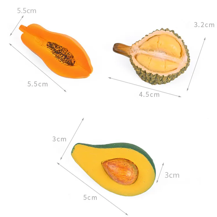 1 шт., миниатюрные 3D наклейки на холодильник из смолы, авокадо, папайя, кабошоны для рукоделия