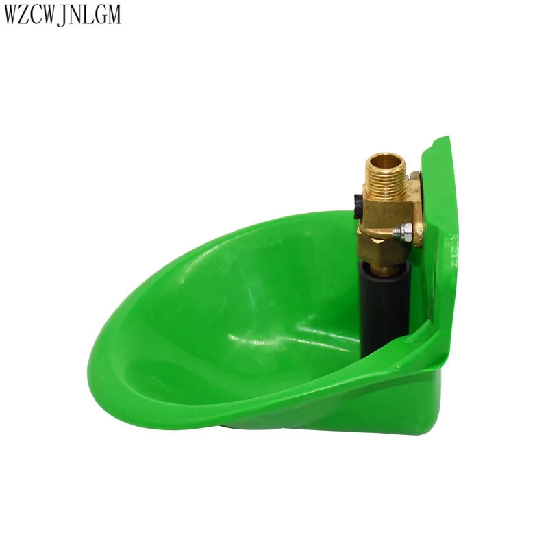 Livestock Sheep Automatic Drinking Bowl Pony Calf Pig Feeder Animal Breeder Brass+ Green Plastic Farm Tools 4pcs