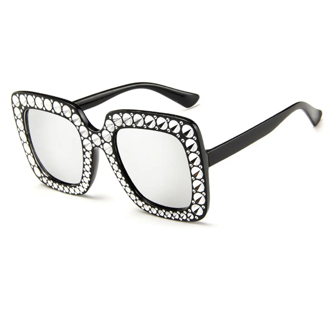 Sqaure очки итальянские брендовые дизайнерские очки Gafas de sol женские бриллиантовые розовые солнцезащитные очки для женщин Большая оправа - Цвет линз: 4