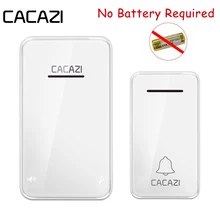 Водонепроницаемый беспроводной дверной звонок CACAZI без аккумулятора, 200 м, дистанционный кинетический электронный светодиодный светильник, кольцевой звонок, 1 кнопка+ 1 приемник
