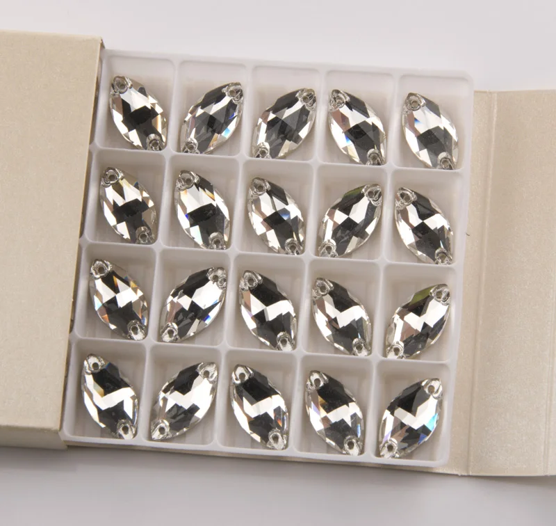 YANRUO 3223 Navette Horse Eyes Shape Sew On Crystal Glass flat back Rhinestones AAAAA Quality Stones For Clothes