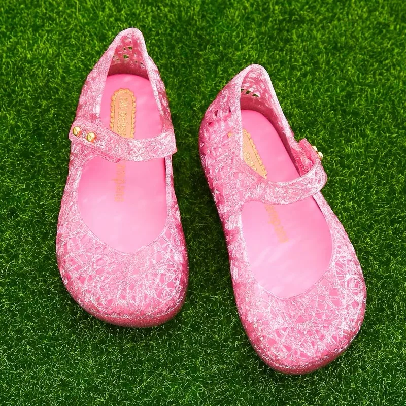 

Mini Melissa Crystal Shoes Girl Jelly Sandals 2019 Summer Children Hollow Shoes Breathable Children Sandals Jelly Girls Sandals