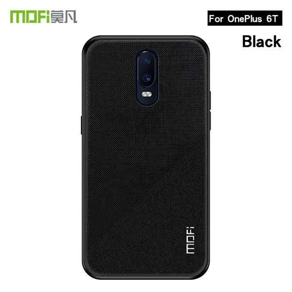 Черный MOFi яркий щит II серии чехол для Oneplus 6 т Высокое качество ТПУ Мягкий ПК жесткий ткань защитный чехол для телефона крышка - Цвет: Черный