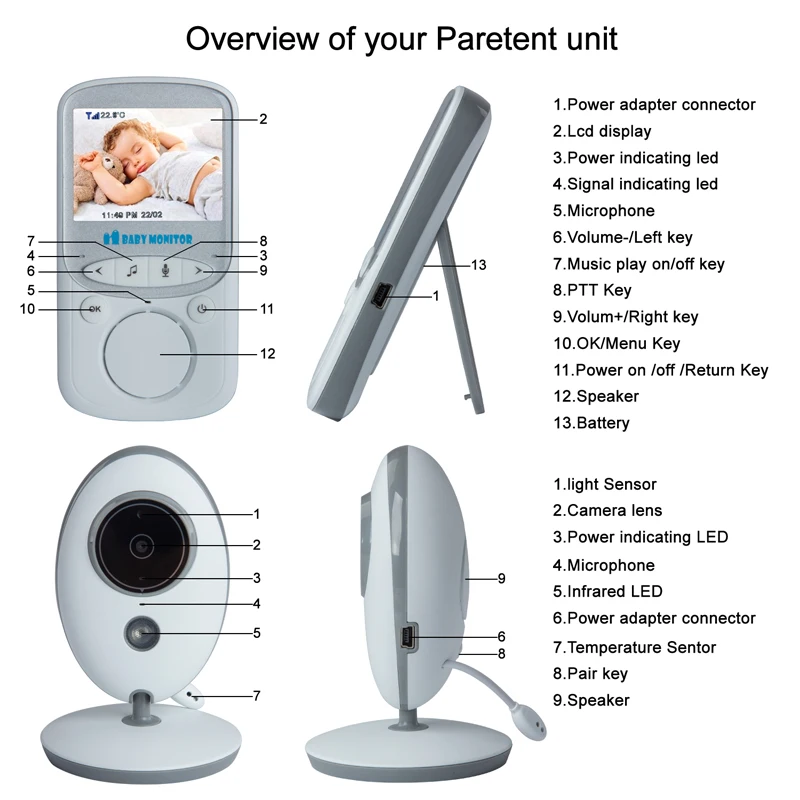 Talkie Ir Portable Lcd Babysitter 2