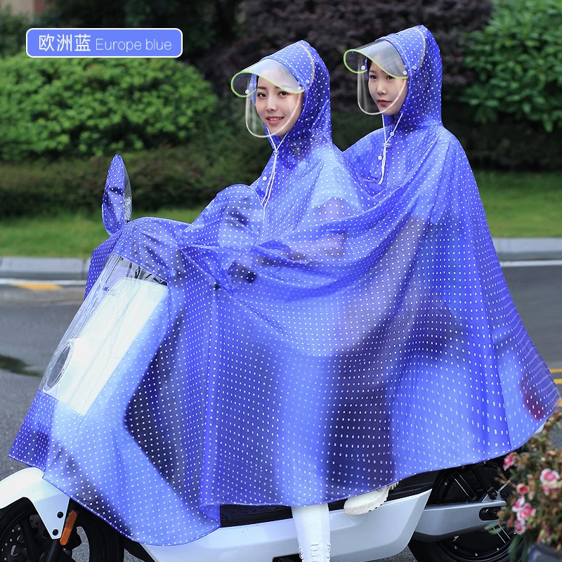 4.Single double rain poncho raincoat Transparent waterproof rain gear electric bicycle battery car motorcycle ladies poncho adult battery car rain poncho Fashionable