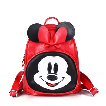 

Cartoon Mickey Bag Minnie Backpack High Quality Child Girl PU Leather Backpacks For Girls Female School Bag