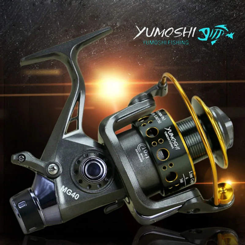 YUMOSHI 5.2:1 10+1 BB Front and Rear Drag Spinning Reels 3000 4000 5000 6000 Fishing Reels