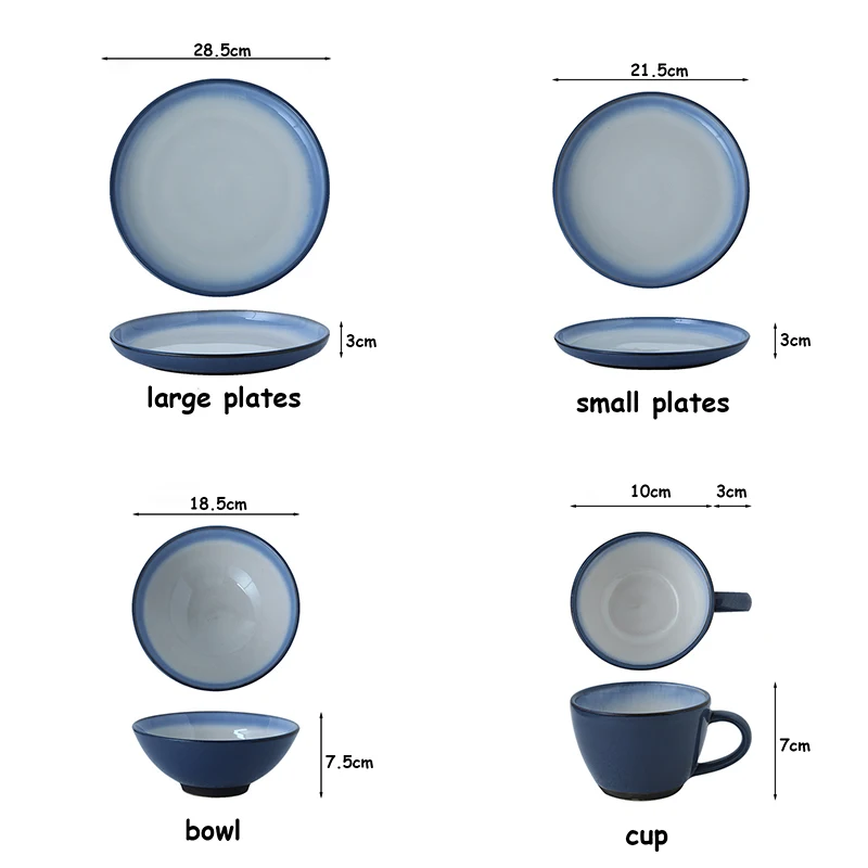Керамический столовый набор тарелка и чашка Цвет Градиент ваджилла посуда чаша китайский Cubiertos элегантный пищевой контейнер кухонный утварь