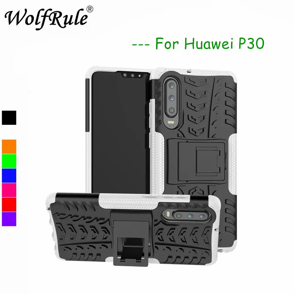 Phone Case Huawei P30 Cover Dual Layer Armor Silicone For Holder Stand Shell Fundas | Мобильные телефоны и аксессуары