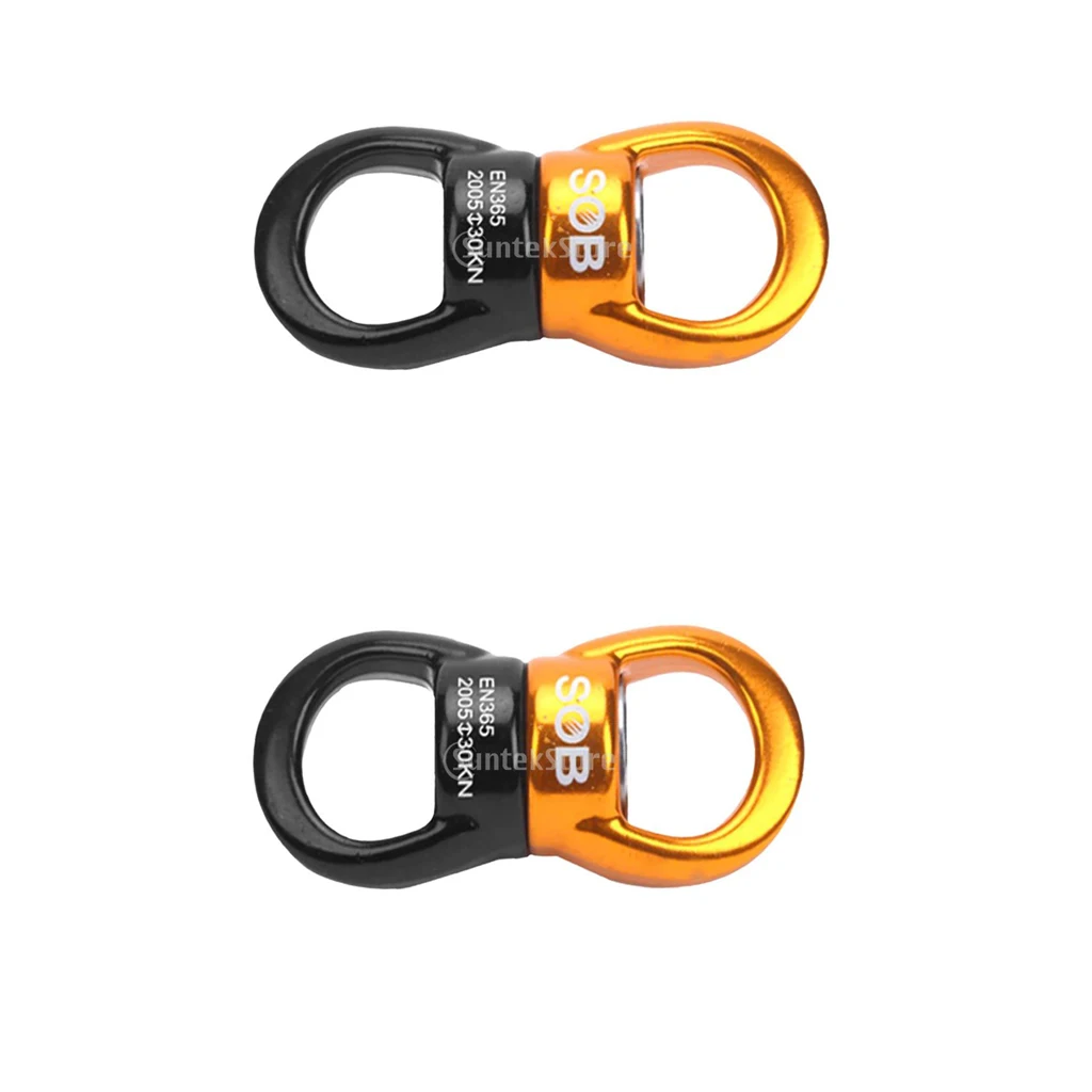 2pcs 30KN Rock Climbing Swivel Rotor Hook Swivel Ring Rotary Connector 83mm for Wall Equipment Mountaineering Rock Climbing