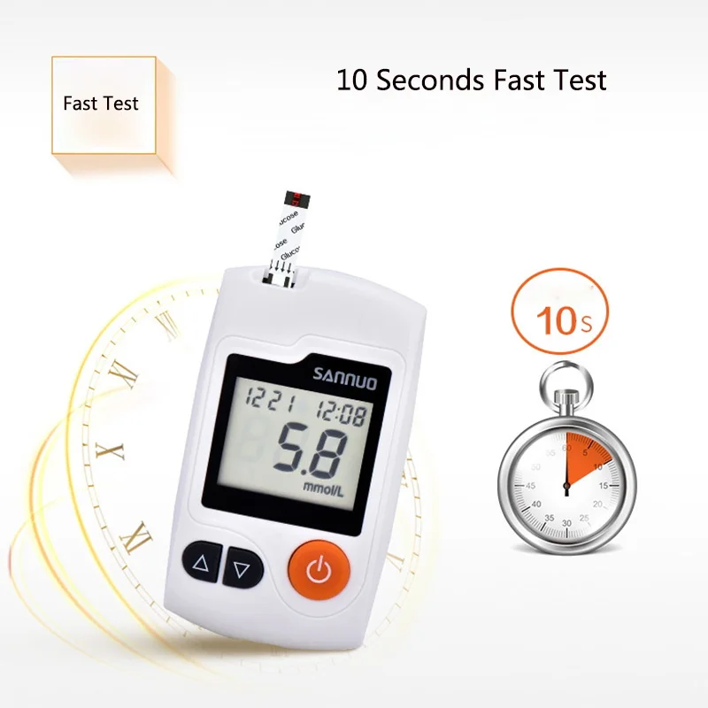Тест-бумага для измерения уровня глюкозы в крови для Sannuo GA-3 монитор уровня глюкозы в крови 50 шт. тест-полосок+ 50 шт. ланцеты иглы для глюкометра