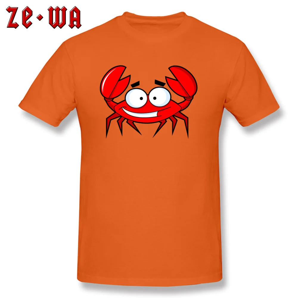 ClassicGroup Short Sleeve Tops & Tees Summer Fall Hot Sale Crewneck 100% Cotton T Shirt Student T-shirts Red Crab  Red Crab orange