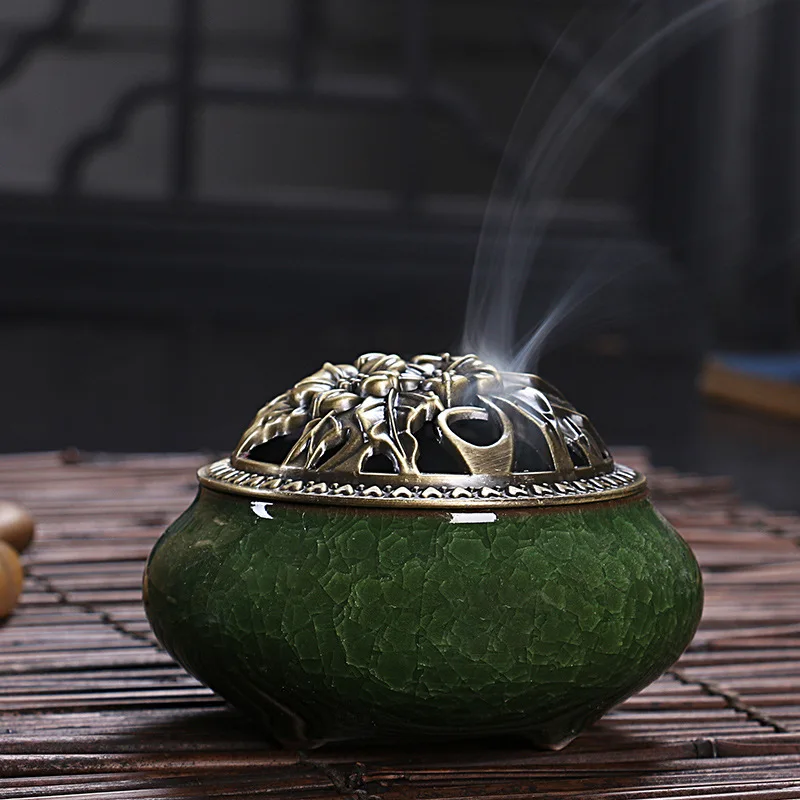 Ceramic Incense Burner Copper · Tank Malls
