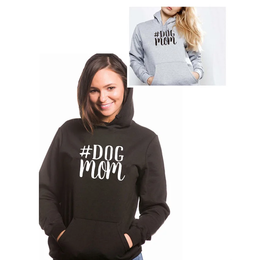 

2018 Autumn winter Dog Mom Hoodies Women Kawaii Sweatshirt Femmes Printing Pattern Female New Fashion Cropped And Sweatshirts