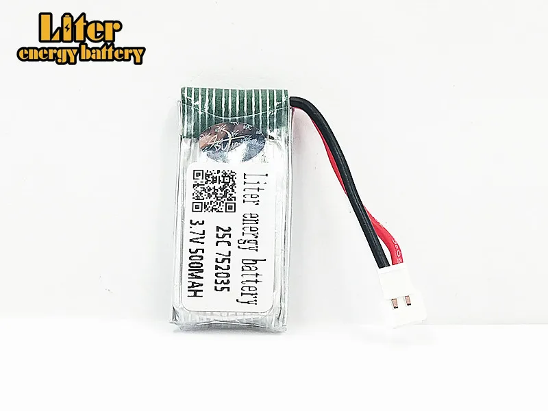 20 шт./партия 3,7 V 500 mAh липо Hubsan H107D FY310B m62R di feida DFD F180 вертолет 752035 XH контактных 25C