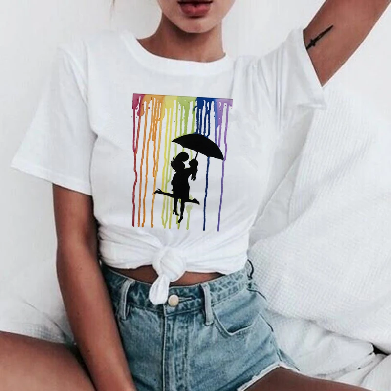 Новая футболка ЛГБТ с радугой для женщин, геев, любовь Harajuku Ullzang, футболка 90 s, графическая Корейская футболка, модные топы, футболки для женщин - Color: 3999