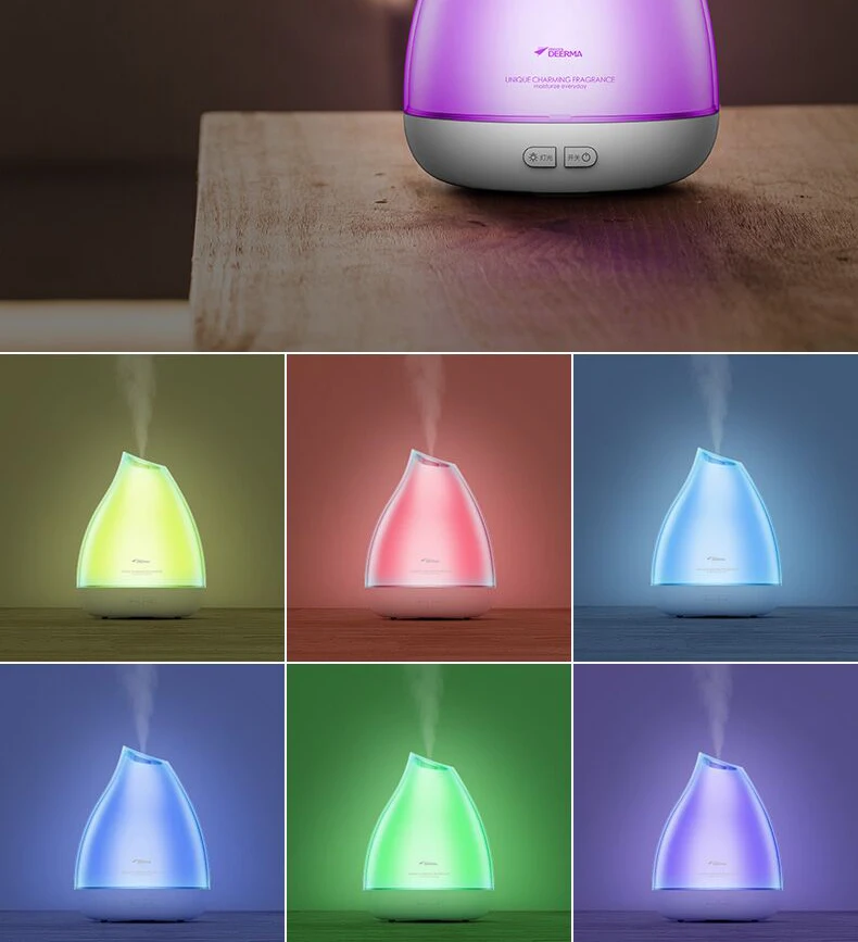 Xiaomi deerma увлажнитель воздуха Арома диффузор ароматерапия Humidificador Huile Essentiel Fogger светодиодный Изменение цвета для спа