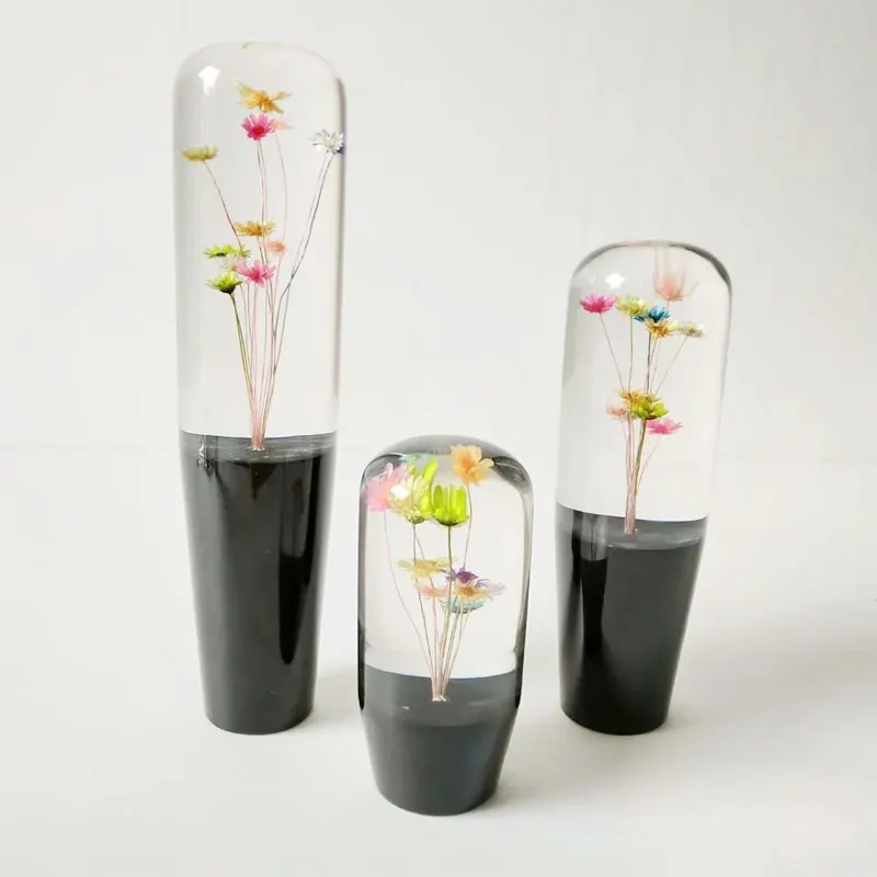 

FDIK Universal MT Car Shift Knob Acrylic Flower 100mm 150mm 200mm Height Gear Shift Knobs Head