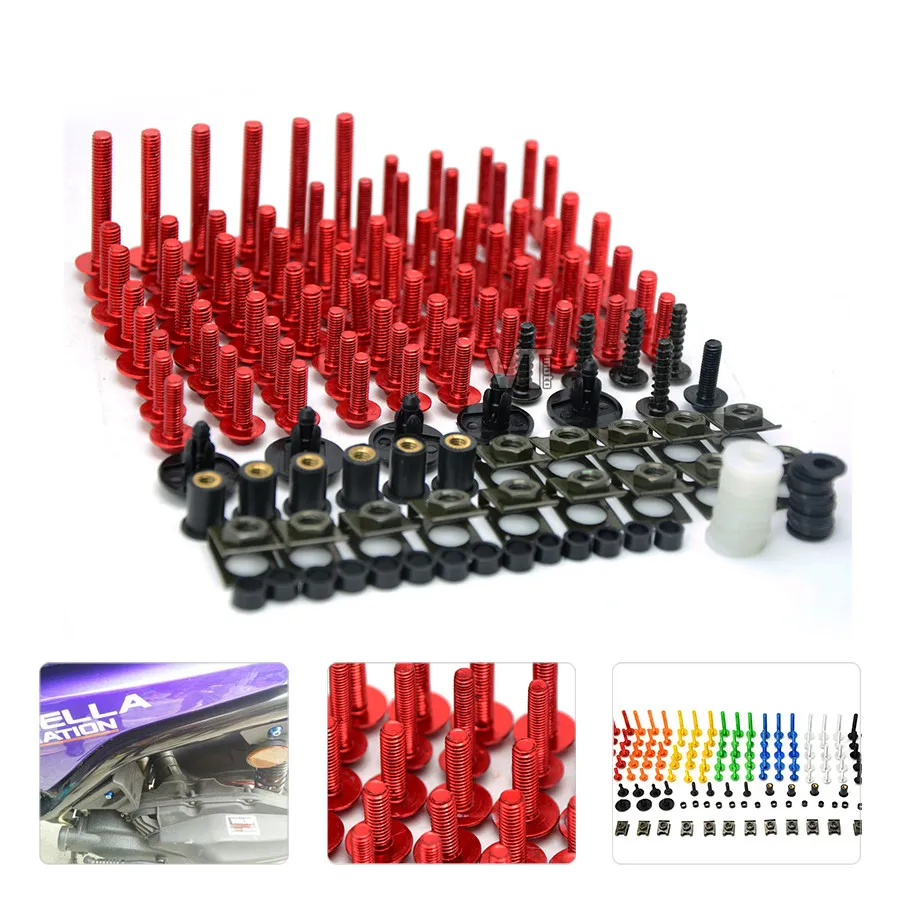 

universal Motorcycle cnc Sportbike Fairing Bolt Kit Body Fastener Clips Screw for HONDA CB600 HORNET CBR 600 F2,F3,F4,F4i yamaha