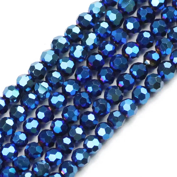 JHNBY бусины граненой формы из австрийского хрусталя, цветные круглые бусины, 100 шт, 4 мм, аксессуары для ювелирных браслетов, сделай сам - Цвет: QZ4101 Sapphire blue