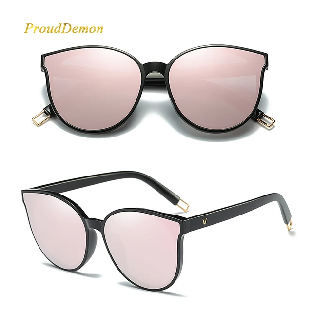 Women Luxury Flat Top Cat Eye Sunglasses Elegant Twin Beam oversized Sun glasses 1