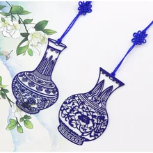 1 шт. классический китайский стиль синий и белый фарфор металлический полый художественный антикварный стиль художественный креативный синий и белый закладки