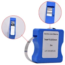 3 метра из нержавеющей стали Matrice полосы 5 мм/6 мм/7 мм ширина 0,025 мм толщина Хорошие эластичные стальные Матричные полосы рулон стоматологической матрицы