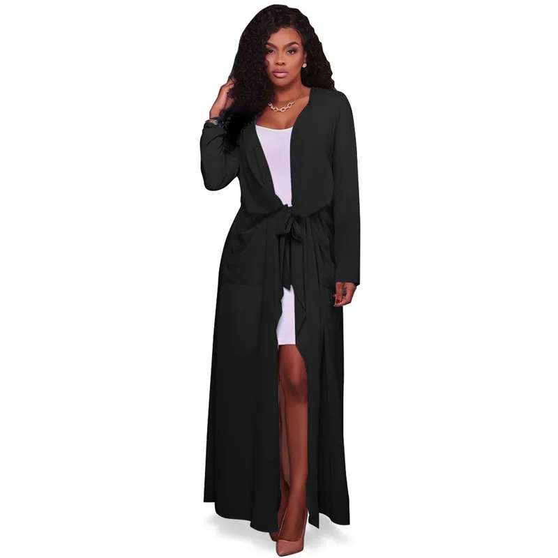 

2017 New Fashion Trench Coat for Womens Plus Size Summer Chiffon Trench Women Cardigan Casual Long Duster Trench Coat Female