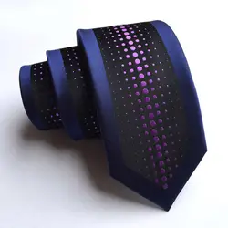 Новые галстук прибытия свадебный галстук синий границы черный с фиолетовыми пятнами