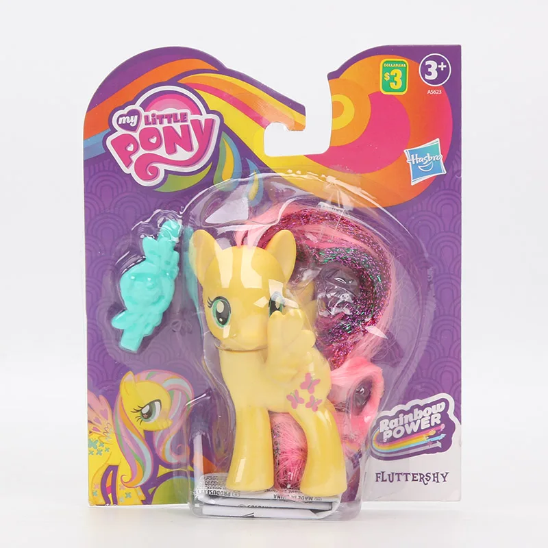 8 см игрушки My Little Pony Friendship is Magic Пинки Пай Радуга Дэш Флаттершай Songbird Serenade ПВХ фигурка модель - Цвет: yellow pony blue