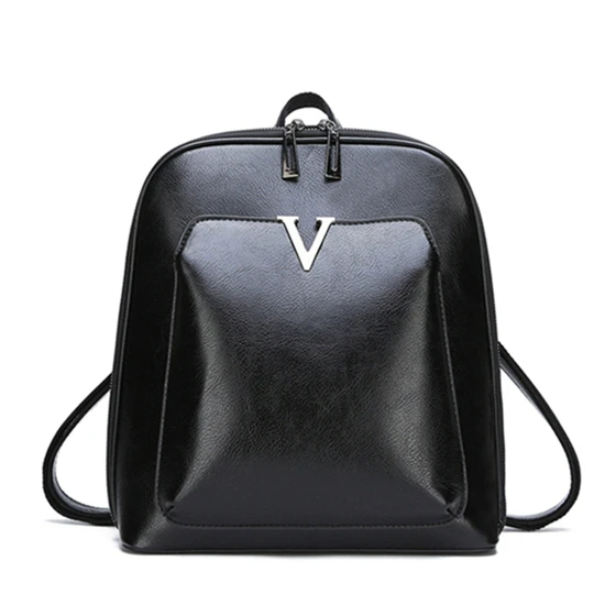 Винтажный рюкзак брендовая роскошная кожаная женская сумка на плечо большой емкости школьная сумка для девочки Досуг Рюкзак женский - Цвет: Black