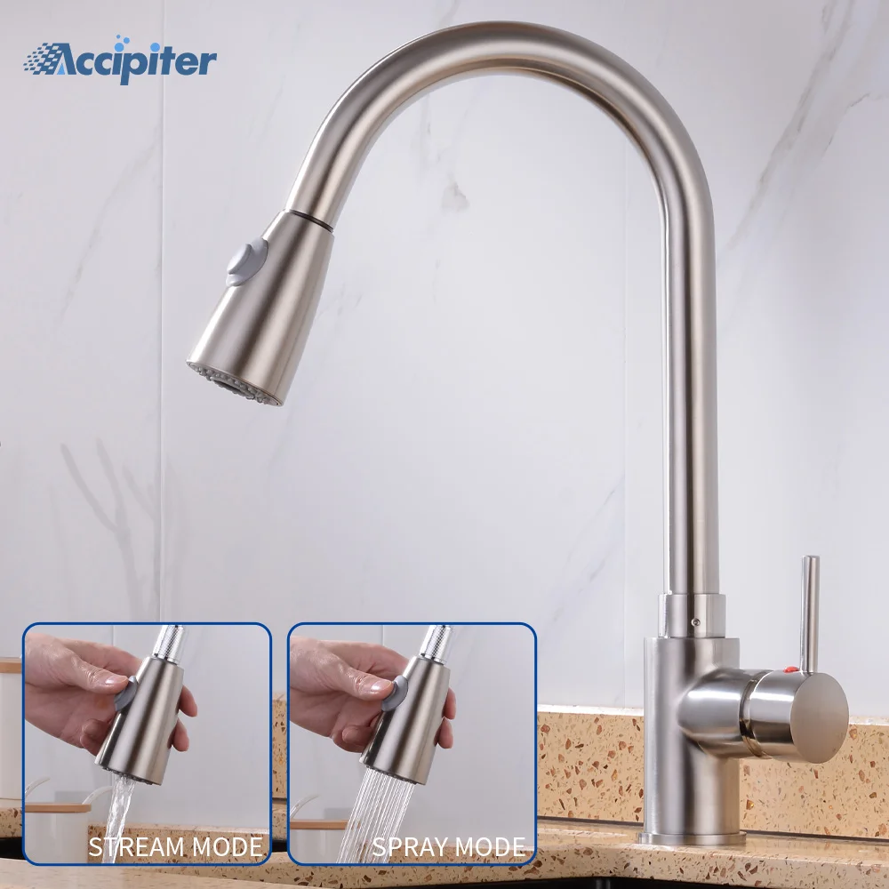 

Faucets Single Handle Pull Out Kitchen Tap Single Hole Handle Swivel 360 Degree Water Mixer Tap Mixer Tap Chrome Torneira