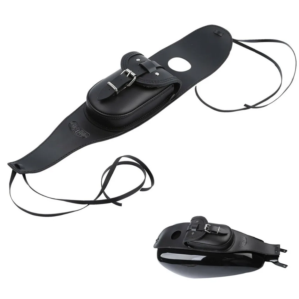 

Leather 4.5 Fuel Tank Cover Panel Bib Bra Pouch For Harley Sportster Iron883 1200 Custom Nightster