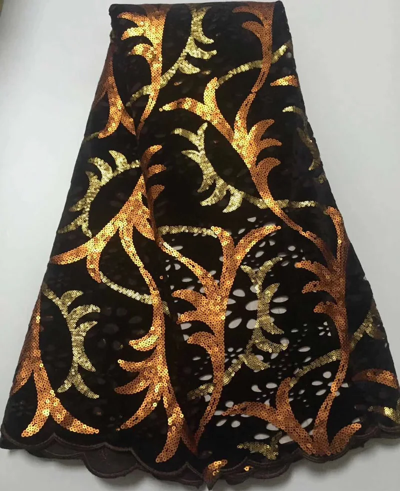 

5yards gorgeous African velvet net lace fabric soft French lace fabric with sequins embroidery for attractive party dress FRF006