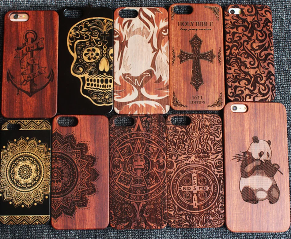 Original Wood Carving Case For iphone 7 8 6 6s plus X Embossed Design Wooden Mobile Phone Cover Bamboo Cases Iphone 5 5s SE |