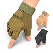 С обрезанными пальцами тактические перчатки противоскользящие без пальцев военные стрельбы спецназ бойцовские перчатки спортивная подготовка на открытом воздухе перчатки