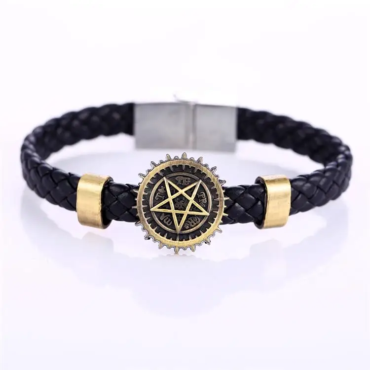 

MOSU Hot Animation Black Butler Alloy Bracelets Ciel eye Weave leather bracelet & Bangle cosplay jewelry